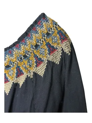 Joie 𖣴 Embroidered Festival Hippie Boho Off The Shoulder Peasant Top 𖣴 Black 𖣴 L thumbnail 13