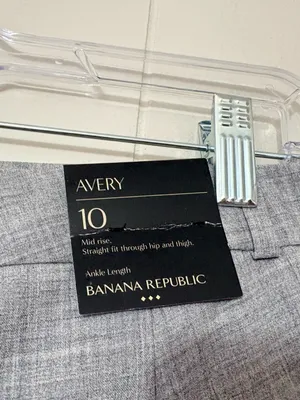 Banana Republic Avery Mid Rise Straight Ankle Pants Gray Novelty Size 10 NWT thumbnail 5