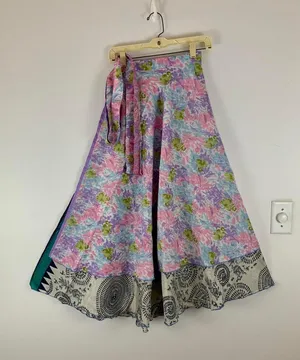 Reversible Maxi Wrap Skirt BINW421 Purple thumbnail 1