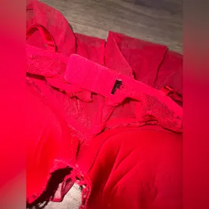 Victoria’s Secret Red Lacy Baby Doll Mini Lingerie Dress 34C thumbnail 5