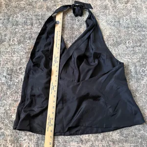 Reformation x Laura Harrier Holt Silk Halter Top | Size 2XL | Black thumbnail 8