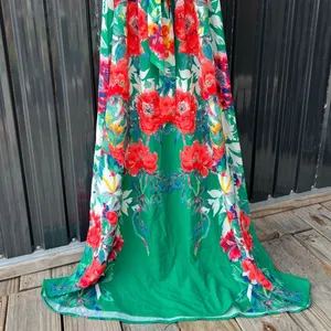 Lulus NWT Still in Paradise Floral Green Wrap Maxi Dress Medium Vacation Resort thumbnail 6