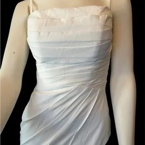 Beautiful High Slit Wedding Dress with adjustable Straps White 2 NWOT thumbnail 2