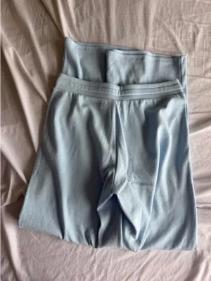 light blue aritzia wide leg ribbed homestretch pants thumbnail 2