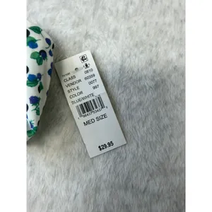 PacSun Swim‎ Womens Medium Blue White Berry Floral Twist Bandeau Bikini Top NWT thumbnail 3