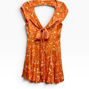 NWT Free People‎ It Takes Two Wrap Around Open Back Flowy Mini Dress Peach Small thumbnail 4