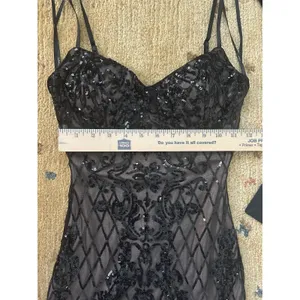 Lulus Moonlit Love Black Sequin Sleeveless Bodycon Mini Dress Size XS Sexy thumbnail 9