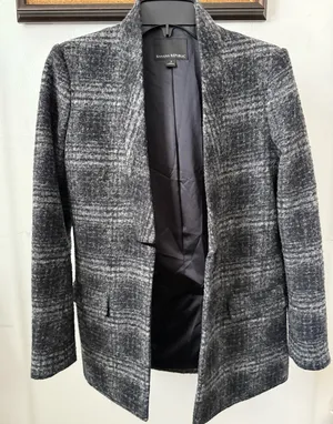 Banana Republic Women’s Charcoal Plaid Blazer thumbnail 1