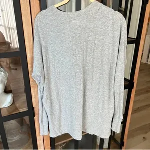 Aerie Henley Pullover long sleeve tee waffle knit ribbed oversized top thumbnail 4