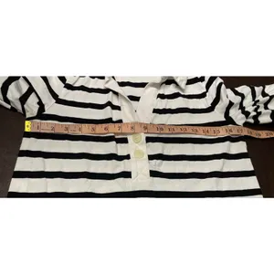 The Nines by HATCH Maternity Dress S Black White Breton Stripe Cotton Polo Prep thumbnail 7