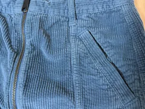 American Eagle Hi Rise A Line Grey Corduroy Zip Front Mini Skirt Size 0 thumbnail 2