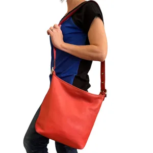 Coach Legacy Carnelian Leather Duffel #19889 - Coral Red Bucket Shoulder Bag thumbnail 2