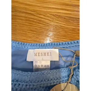 NWT MESHKI Skye Floral Crochet Tie Up Bikini‎ Bottom Blue Size L thumbnail 3