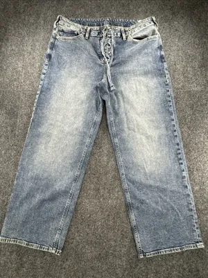 Gap Low Rise 90s Loose Lace Up Jeans Womens 30 Light Wash Wide Leg Y2K thumbnail 1