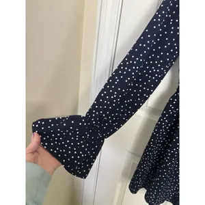 Princess Polly Navy White Polka Dot Bell Sleeve Smocked Mini Dress 8 Whimsical thumbnail 8