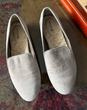 Birdies Starling Suede Flat Loafer in Stone Suede 7.5 thumbnail 1