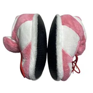 Sneaker Slippers High Top Plush Pink White Comfycore thumbnail 5