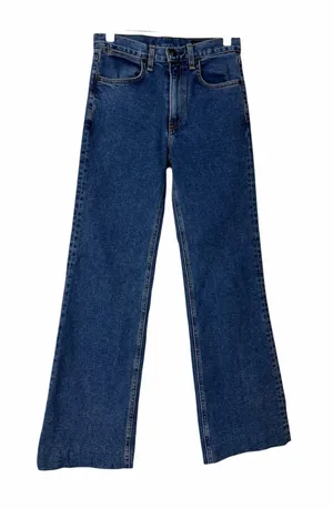 Rag & Bone Womens Jeans Size 26 Wide Leg Mid Rise Raw Hem Blue Denim Made USA thumbnail 1