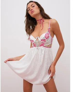 FOR LOVE & LEMONS Festival Floral Slip Dress in White Multi Size XX-Small NWT thumbnail 4
