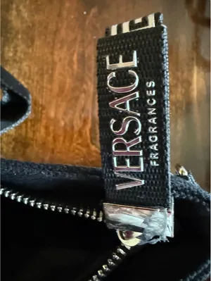 Versace Fragrances Black Tote Bag with Greek Key Pattern thumbnail 6