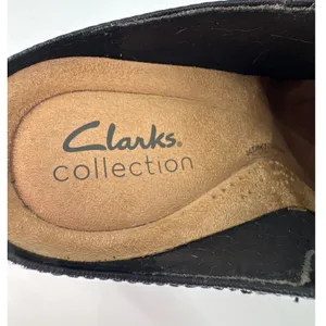 Clarks‎ Collection Mules Womens 6 Black Leather Ruched Slip On Block Heel Shoes thumbnail 7