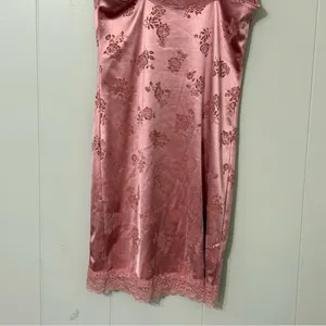 Motel Rocks Coti Satin Lace Slip Dress Pink Floral Bodycon Y2K Coquette Womens M thumbnail 13