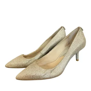 Michael Kors Alina flex kitten heel pump silver gold metallic heel size 7 thumbnail 2