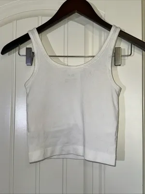 Pro-Fit Seamless Ribbed Sports Bra L NWOT White thumbnail 4