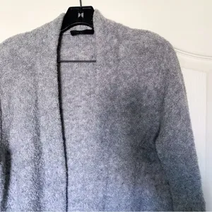 Jenni Kayne Sweater Boucle‎ Duster Coat Merino Wool Cardigan Open Grey S GUC thumbnail 6