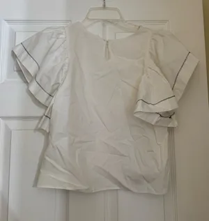 Zara White Ruffle Sleeve Blouse thumbnail 2