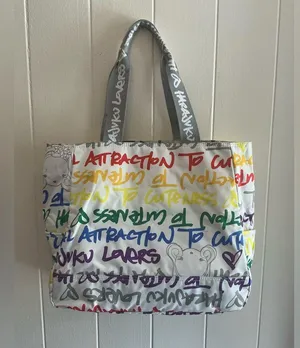 Rare HTF Vintage Y2K Harajuku Lovers Nylon Gwen Stefani XLarge Tote Handbag Bag thumbnail 6