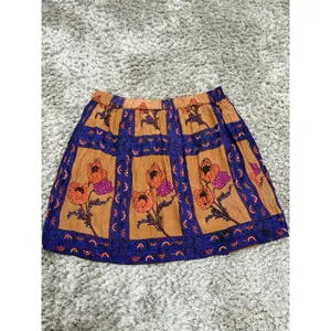 Maeve Anthropologie Womens XS Mini Skirt Floral Sequin Boho Poppy Purple Orange thumbnail 6