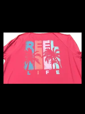 Reel Life Women's Medium Long Sleeve Tee Shirt Pink Quick Dry Beach Life NWOT thumbnail 2