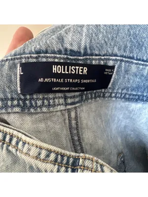 Hollister Light Wash Denim Shortalls Adjustable Straps Womens Size Large thumbnail 3