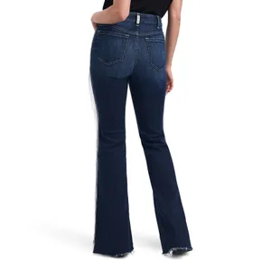 ARIAT R.E.A.L. Denim Dark Wash Silver Fringe Accent Side High Rise Flare Jeans thumbnail 5