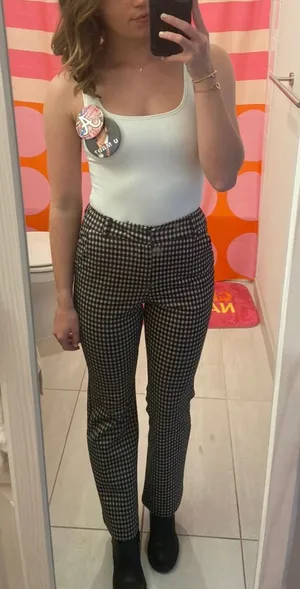Houndstooth Black And White Pants Size XS thumbnail 1