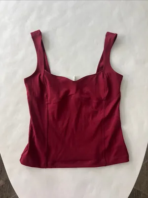 Free People Somewhere Sometime Corset Style Sleeveless Top Deep Red M thumbnail 4