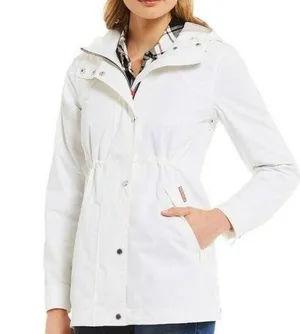 HUNTER Original Smock Cotton Rain Jacket Coat White Small thumbnail 1