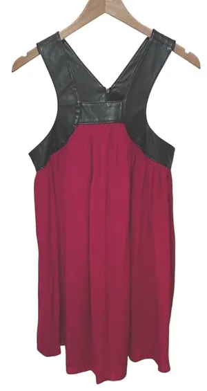 Funktional Dress‎ Silk Lambskin Leather Black Pink Sleeveless Y2K Women's Medium thumbnail 1