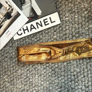 Non Signe Bronze Leather Wrap Belt Size S/M thumbnail 7