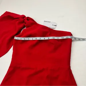 Dress the Population Tiff One Shoulder Mini Dress Womens SZ Small‎ Rouge Red NEW thumbnail 9