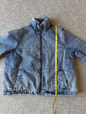 Women's Oversized Blue Puffer Denim‎ Jacket Size 3X thumbnail 7