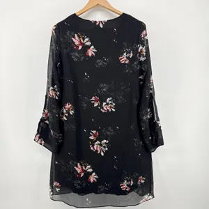 Gentle Fawn Tatiana Dress Long Sleeve‎ V Neck Tie Cuff Black Sheer Large NWT thumbnail 8