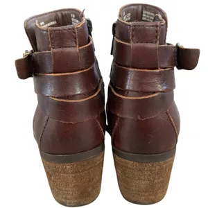 Born Payton‎ Buckle Ankle Boots Sz 8.5 Brown Leather Western Chic thumbnail 6