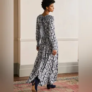 BODEN Ruffle Jersey Maxi Dress 8 Blue thumbnail 4