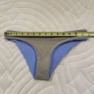 Breakers Reversible Cutout Bikini Bottom Grey Periwinkle Blue Small NWT thumbnail 7