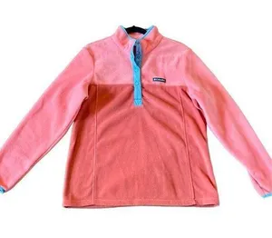 NWOT orange colorblock fleece quarter snap pullover large thumbnail 1