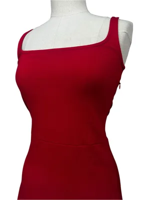 Marcella NYC Marvin European Ponte Tank Maxi Dress Red Size Small Quiet Luxury thumbnail 6