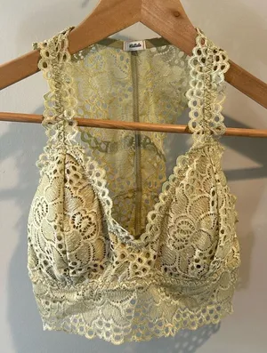 Listicle Medium Light Green Lace‎ Bralette thumbnail 1