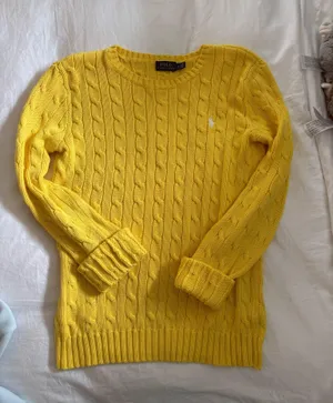 100% cotton polo Ralph Lauren cable knit sweater thumbnail 1